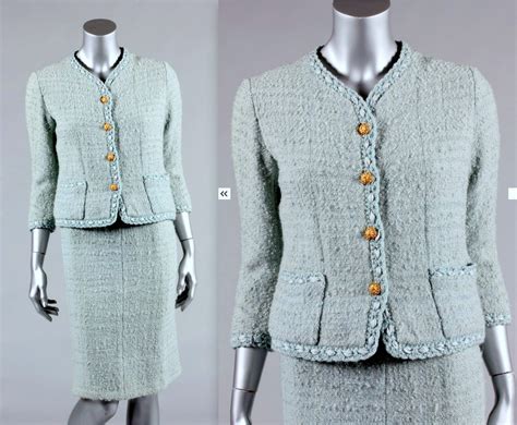 chanel like ladies suits at reasonable prices|vintage chanel tweed suit.